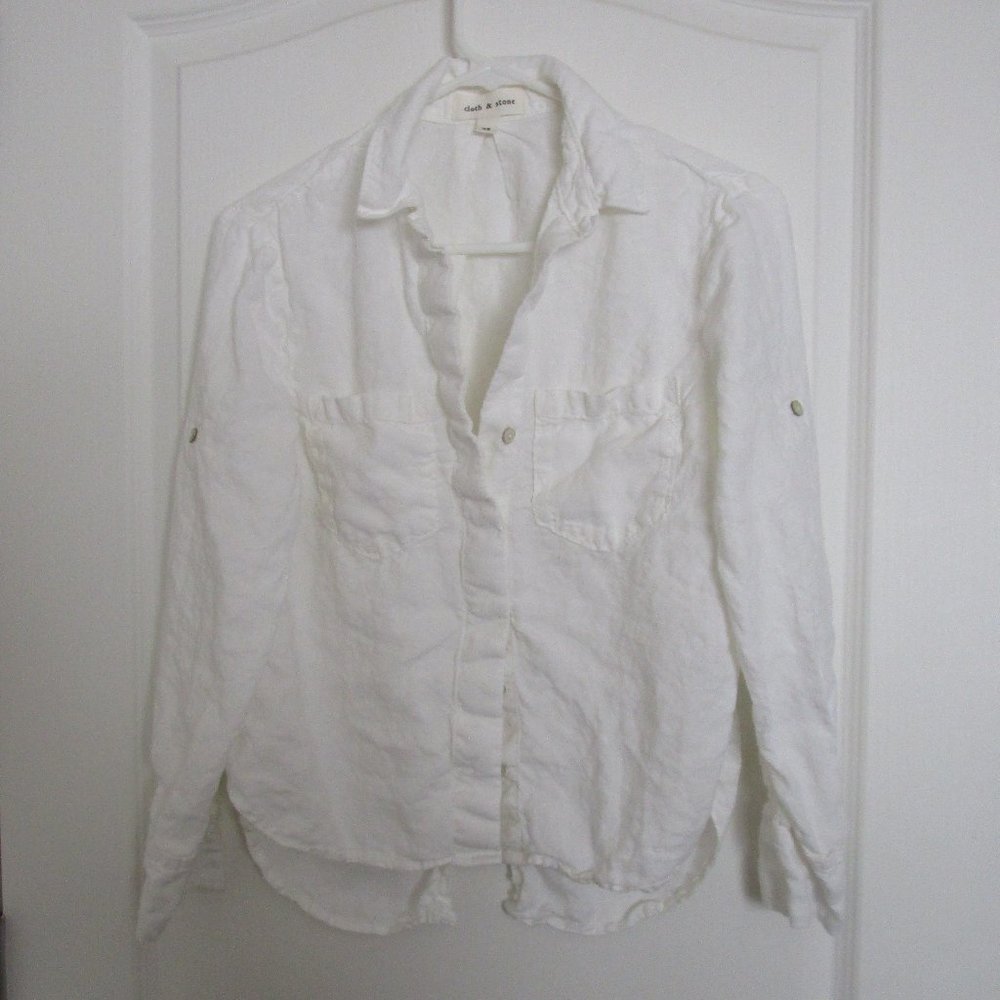 cloth & stone White Button-Down Shirt